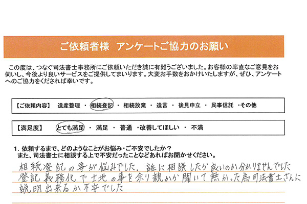 神戸市 50代女性 相続登記アンケート