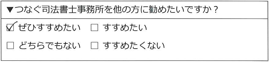 横浜市旭区40代女性 相続放棄のお客様の声