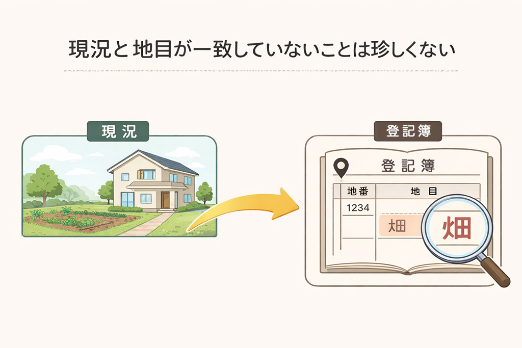現況と地目が一致していないことは珍しくない